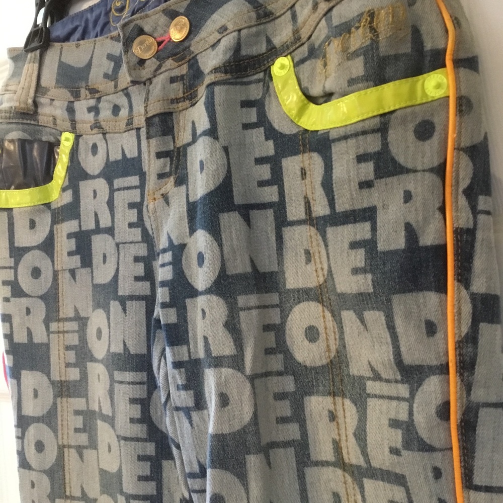 Unique Beyoncé Dereon All Over Jeans (Lapel flap needs stitching) NICE! - Picture 4 of 16